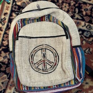 Pure Himalayan Hemp Multi Pocket Handmade Backpack for Men & Women